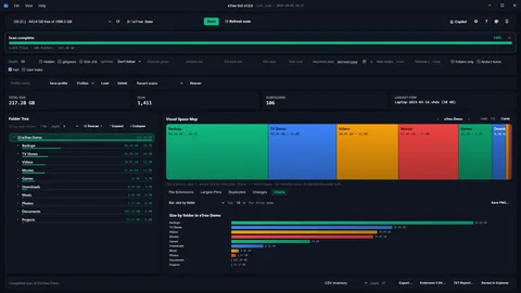 eTree GUI charts screenshot