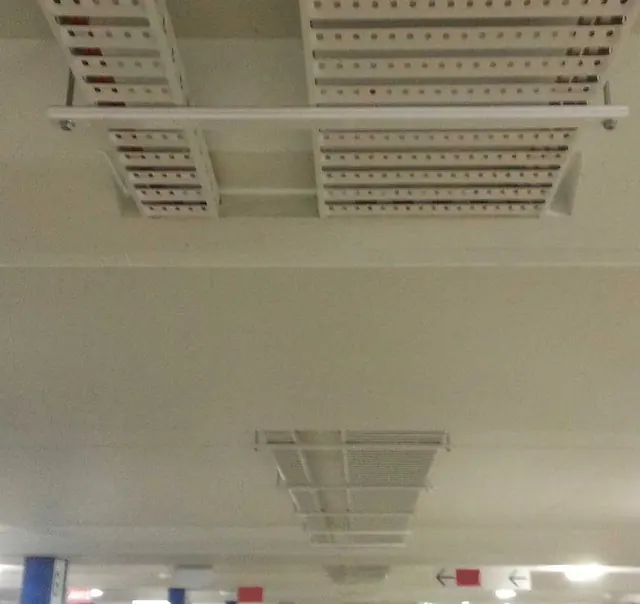 Cable tray crossing to slab