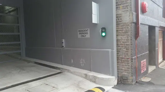 Car park intercom and traffic lights